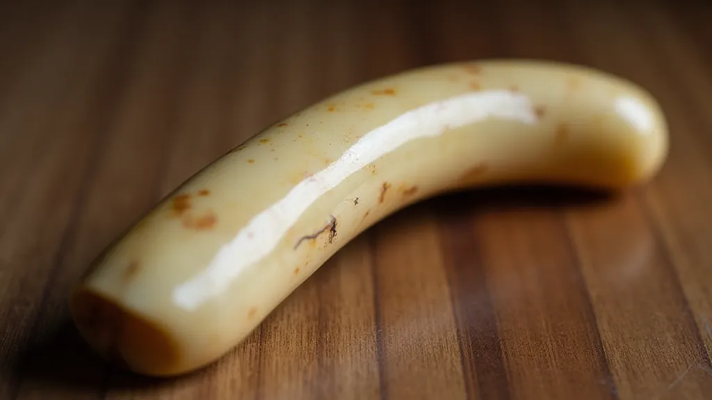 Vintage shoehorn handle crafted from what appears to be vegetable ivory, showcasing a slightly porous texture.