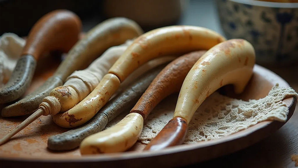 Collection of vintage shoehorns in various materials