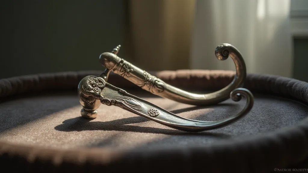 Vintage silver shoehorn with floral engraving
